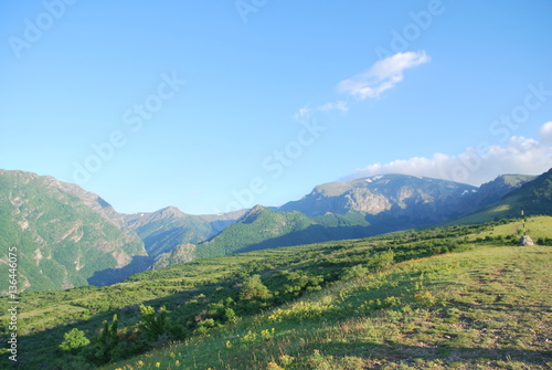 hiking in the mountains