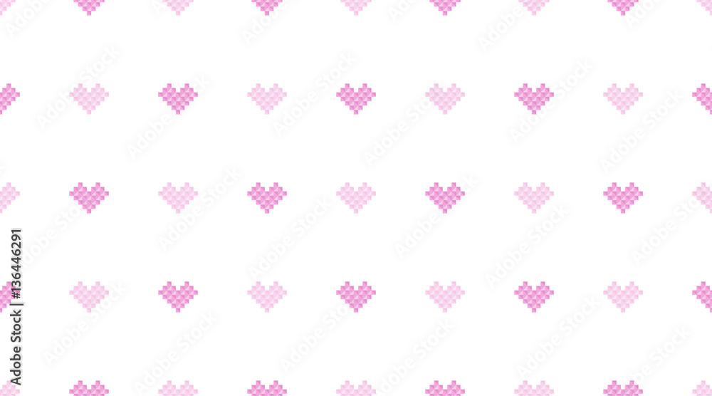 vector seamless pattern of geometric hearts, valentines day texture