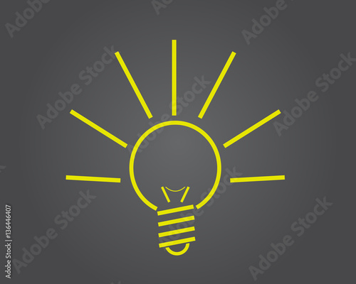 pittogramma simbolo luce accesa e idea 