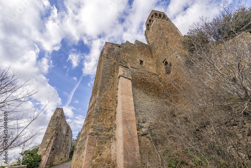 Superb view of the ruins of the Rocca Aldobrandesca of Sovana, Grosseto, Tuscany, Italy photo