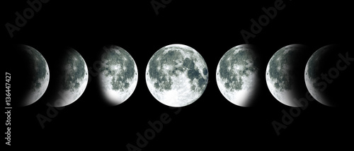 Cuadro en lienzo Moon lunar cycle in night sky. NASA.