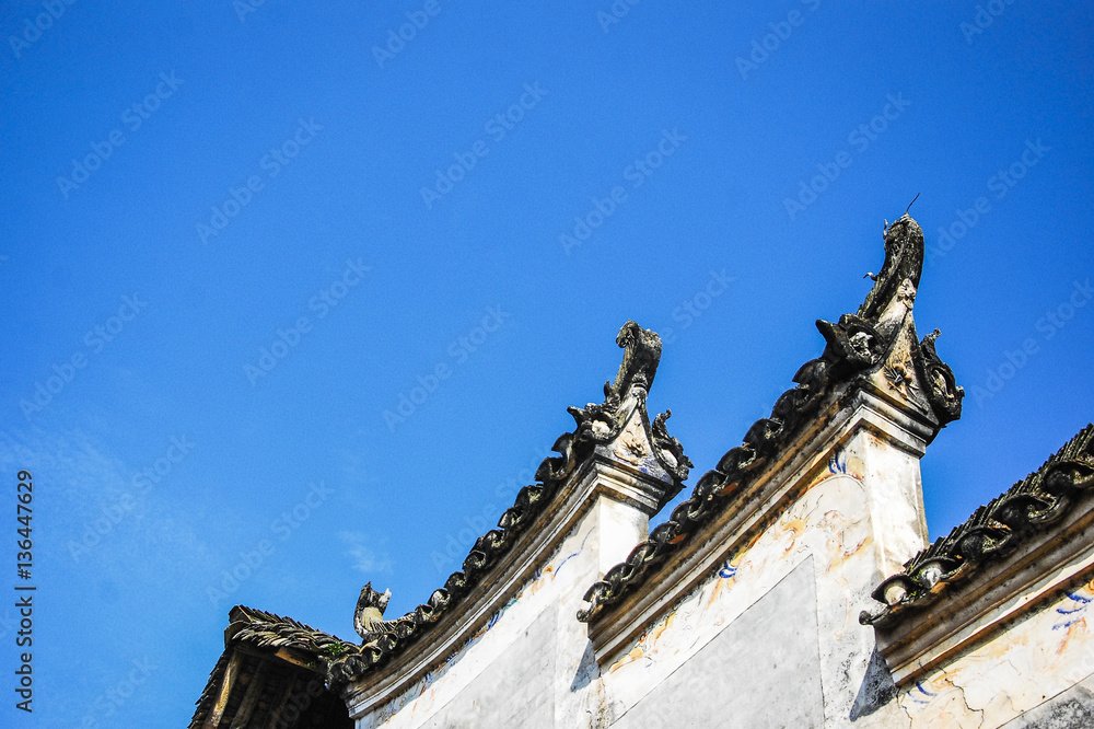 The roof of the Chinese ancient tradition house 