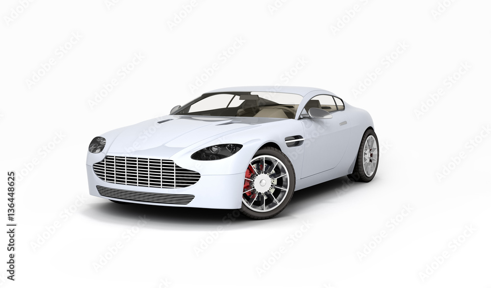 sport car vehicle isolated on white background 3d