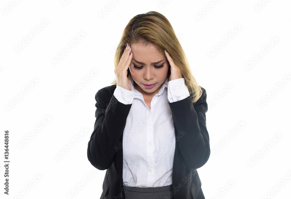 stressed and depressed young atractive businesswoman, headache a stressed and depressed young atractive businesswoman, headache a