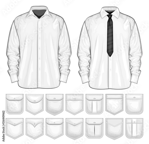 Vector collection of shirt and pockets