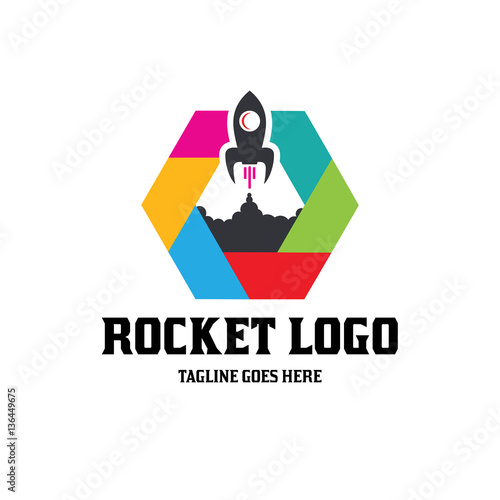 Rocket logo design template. colorful logo design concept. Vector illustration