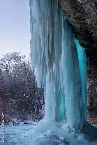 Ice waterfall - Siklava rock - Slovakia photo