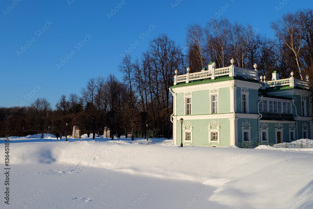 Russia, Moscow, February 2017. The architectural ensemble of the park Kuskovo. Italian house. Russia, Moscow, February 2017. The architectural ensemble of the park Kuskovo. Italian house.