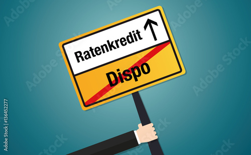 Dispo Ratenkredit Schild
