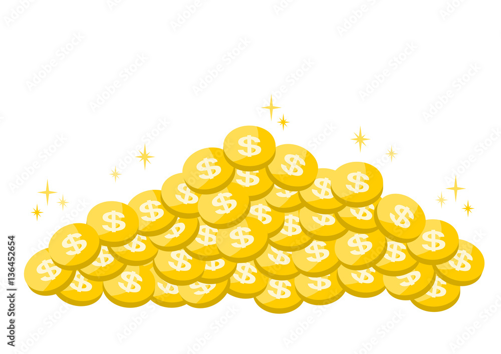 積み上がったコインのイラスト ドル Stock ベクター Adobe Stock