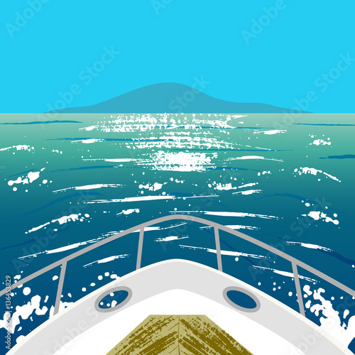 yacht and island in ocean