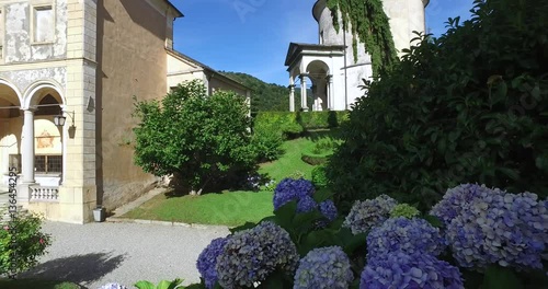 The Sacred Mountain of Varallo, a mountainside Christian devotional complex overlooking the town of Varallo Sesia, Italy.