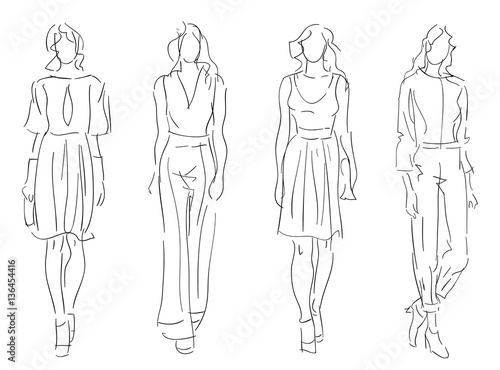 Stilized  Sketch Fashion Women 