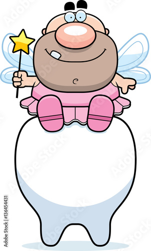 Cartoon Tooth Fairy Sitting