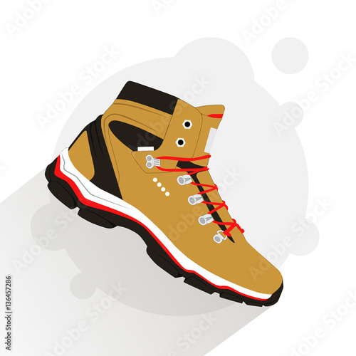 one casual winter shoe, vector, illustration,