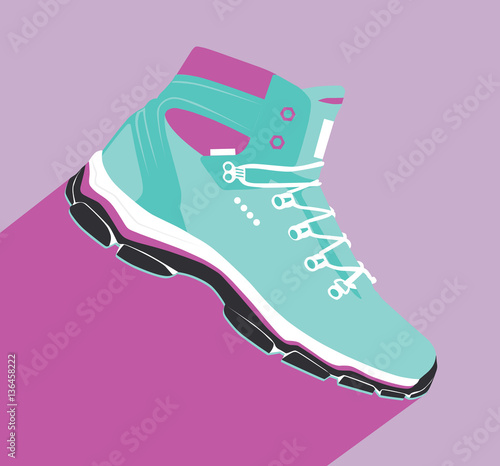 one casual winter shoe, vector, illustration,