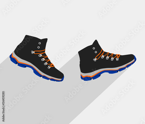casual winter shoes, vector, illustration,
