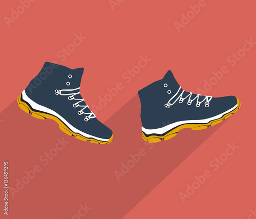casual winter shoes, vector, illustration,