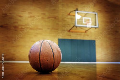 Basketball on Ball Court for Competition and Sports © Lane Erickson