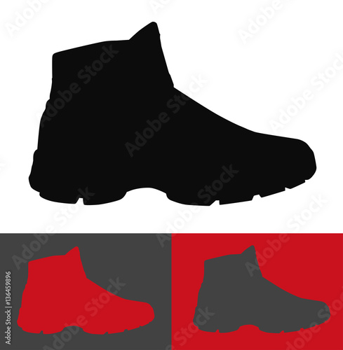 set of casual winter shoes, vector, illustration,