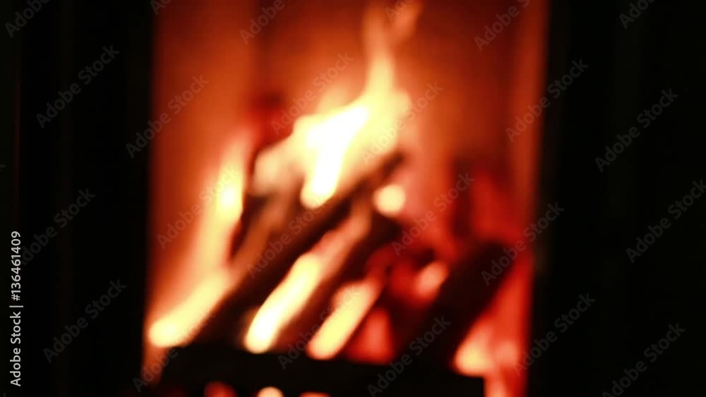 fireplace with red flame, burn fireplace with red flame, burn