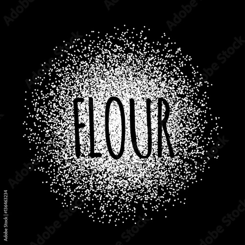 Flour in the form of white powder vector illustration