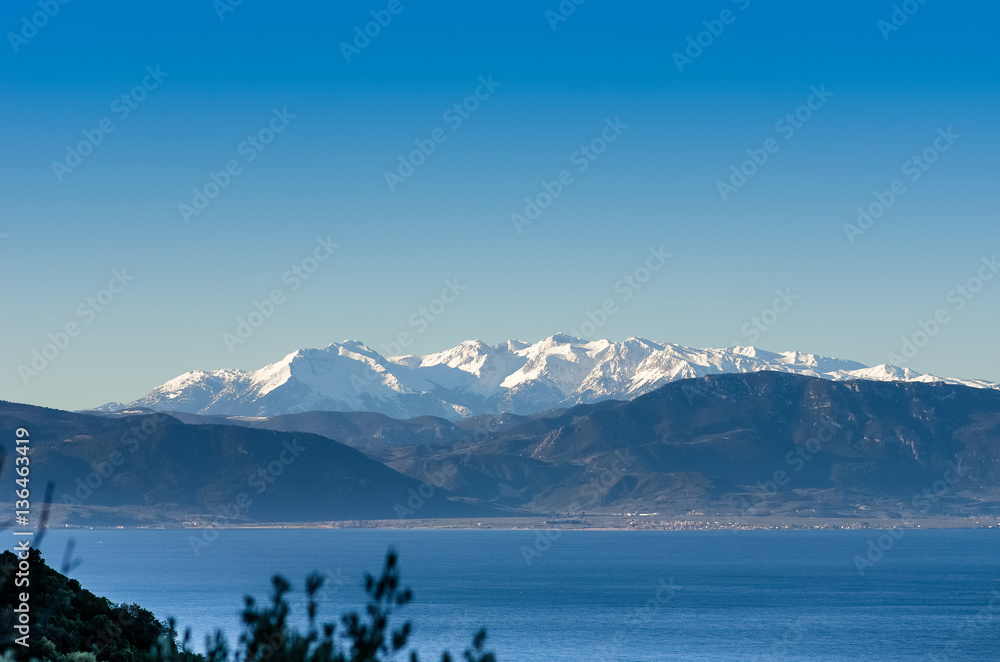 View of the Majestic Mountains on the European Ski Resort