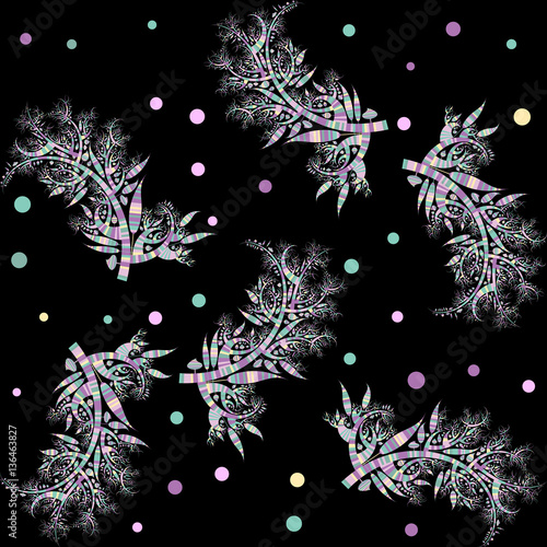 Repeating woody fantasy vector pattern