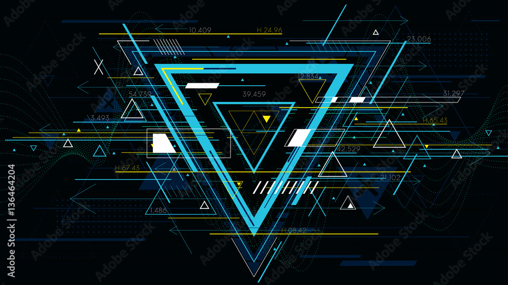 Tech futuristic abstract backgrounds, colorful triangle