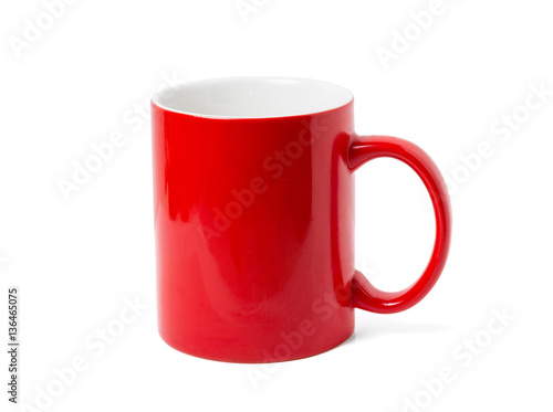 Red cup closeup isolated on white background
