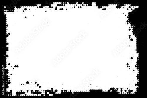 Grunge halftone  black and white frame