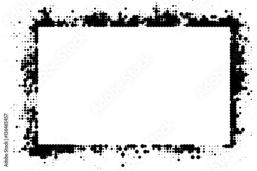 Grunge halftone  black and white frame
 