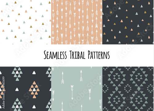 Set of modern seamless hand...