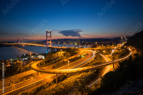 Tsingma bridge from top view of Hongkong