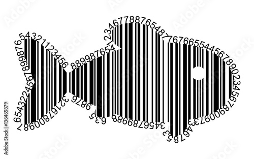 Vector Barcode Symbol of Fish photo