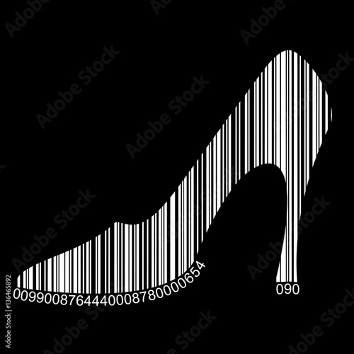 Vector Barcode Symbol of Shoe photo