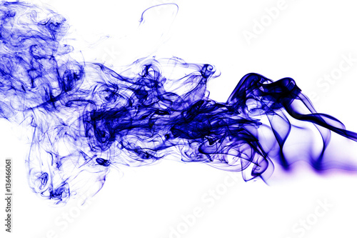 blue smoke on white background