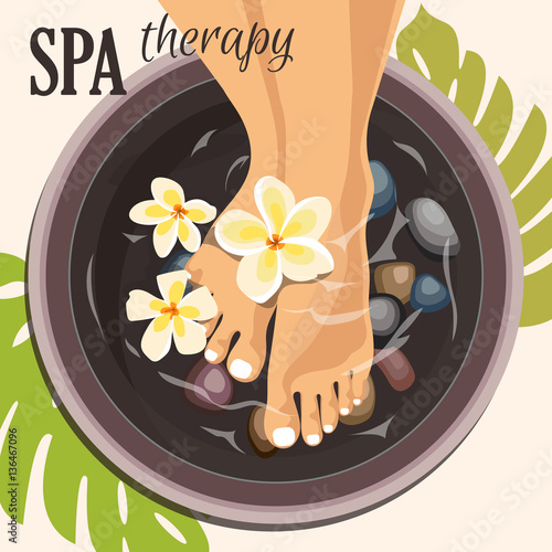 Pedicure spa female feet
