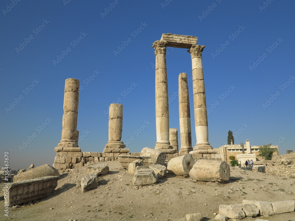 Jordan - ruins of Greek city of Philadelphia - columns