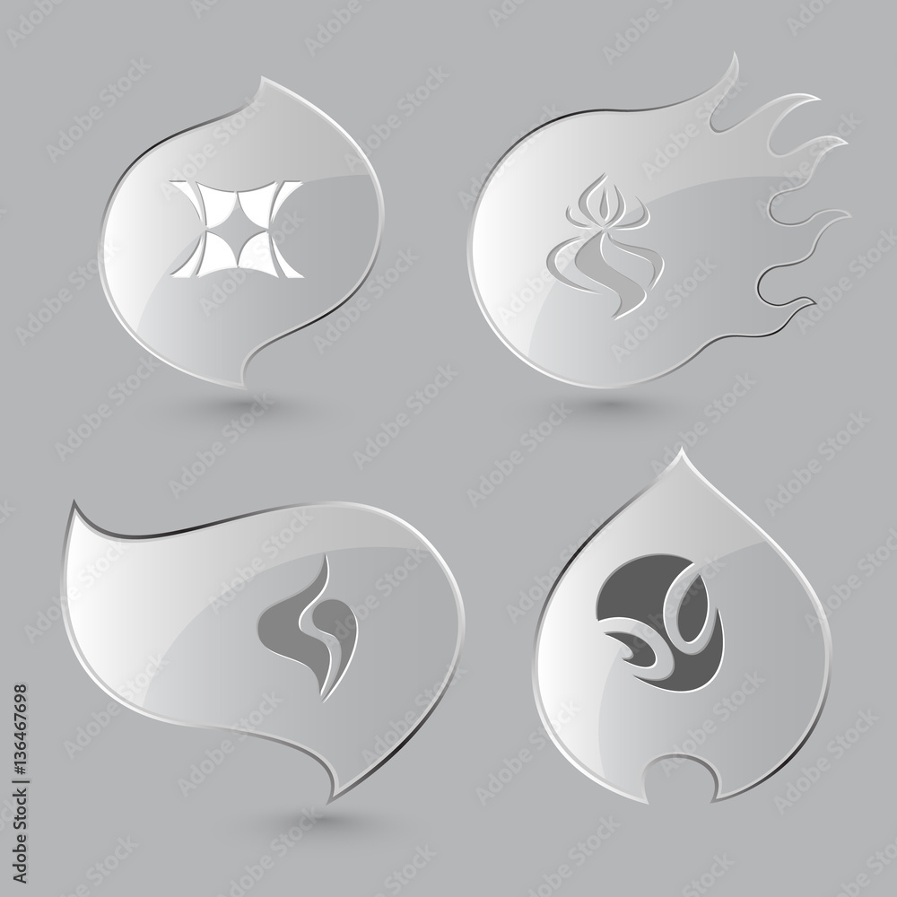 4 images: unique abstract forms. Unique abstract form set. Glass 4 images: unique abstract forms. Unique abstract form set. Glass