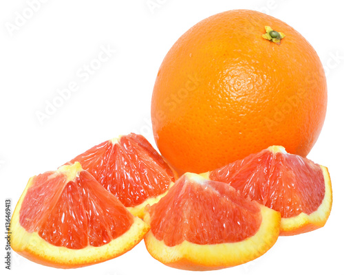 Blood orange slice isolated