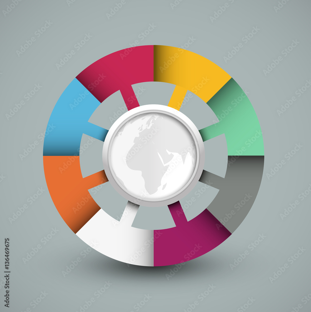 Vector global infographics data line chart Vector global infographics data line chart