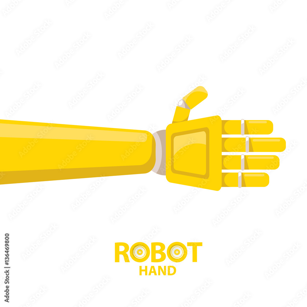 vector robotic arm symbol. robot hand.