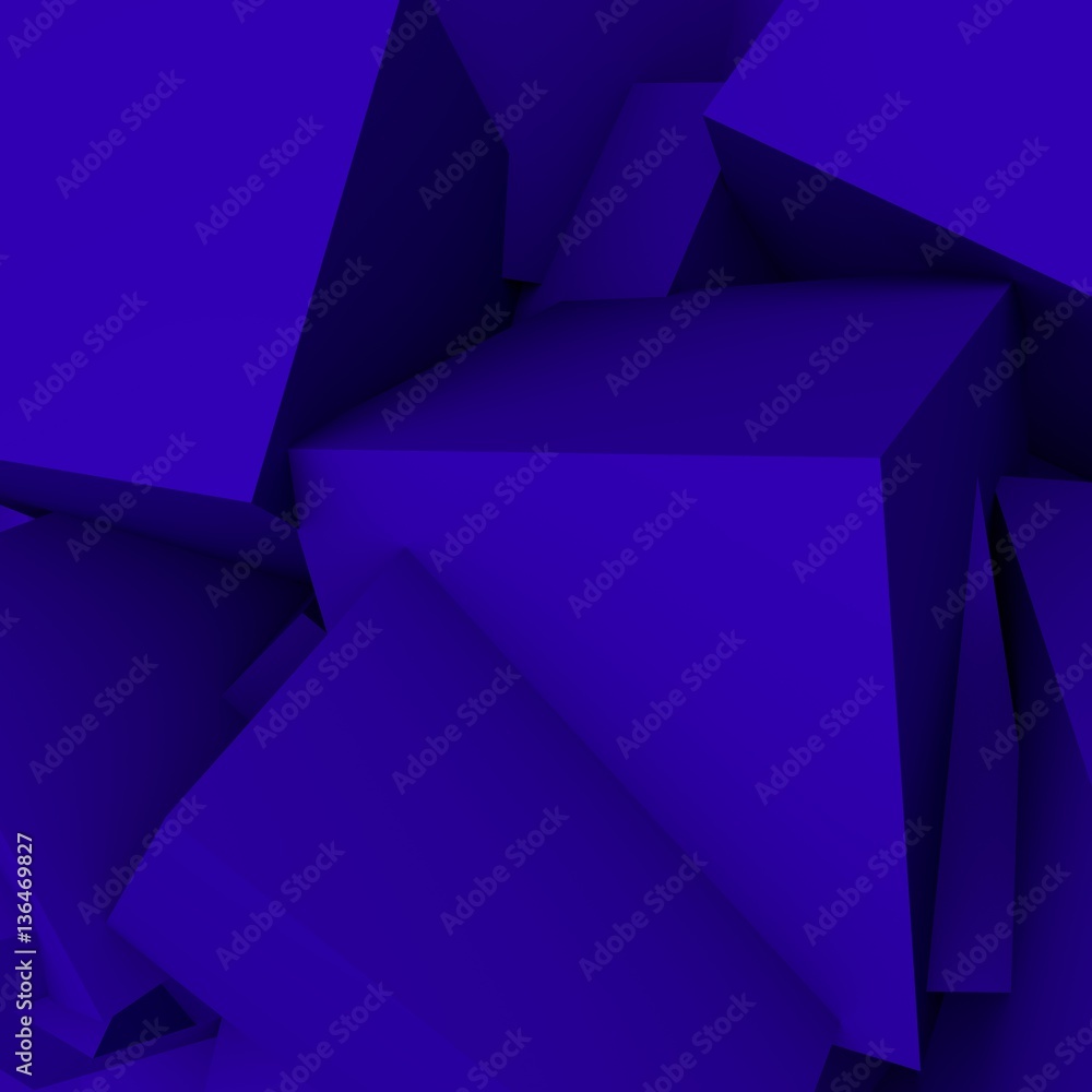 3D geometric abstract background. Dark blue color. Stock Illustration ...