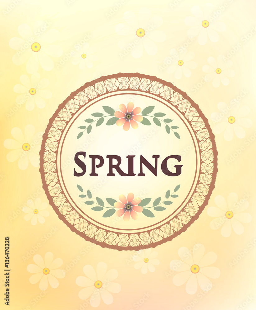 Obraz premium emblem with spring time, vector illustration