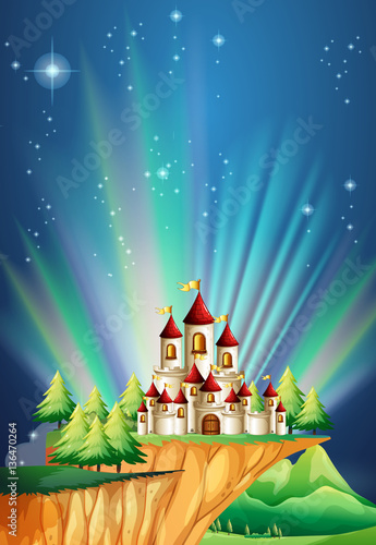 Castle towers on the cliff