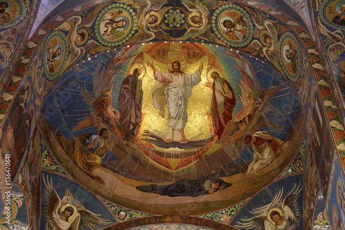 Mosaic on the wall of the Church of the Savior on Blood.