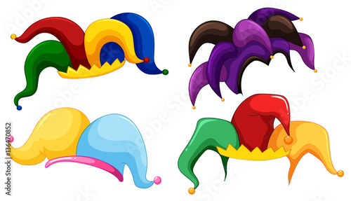 Jester hats in different colors
