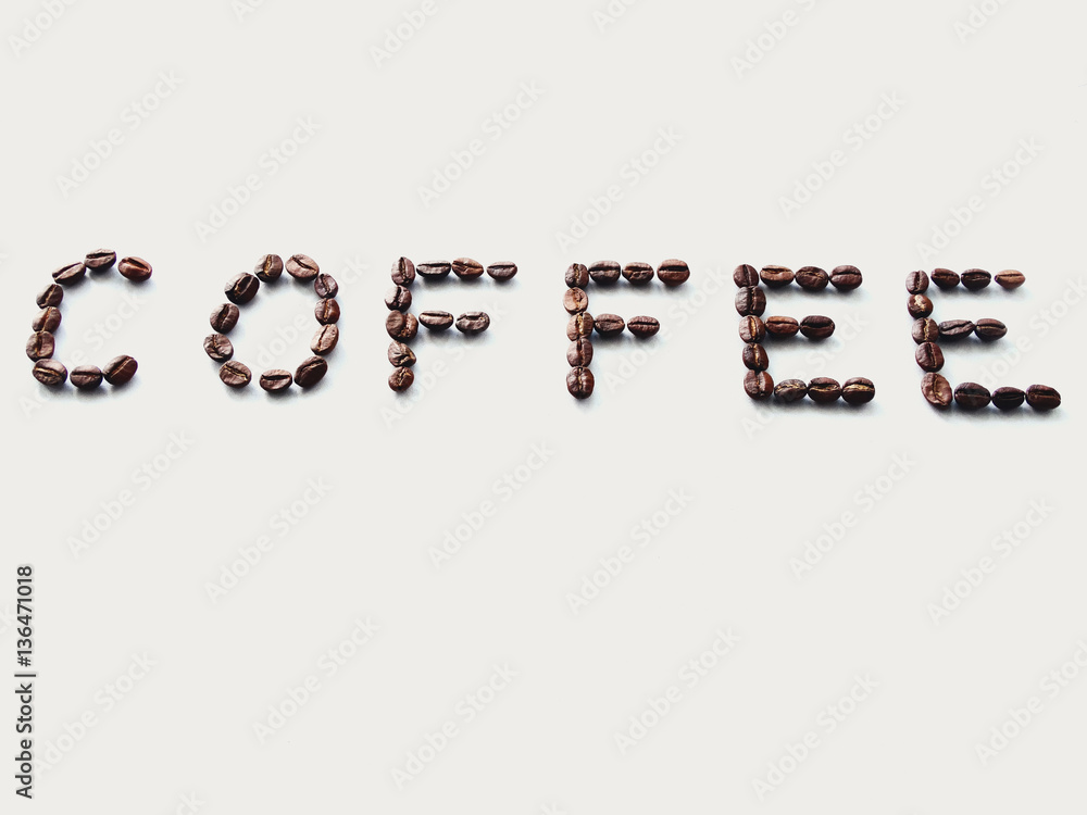 Coffee beans on a white background Coffee beans on a white background