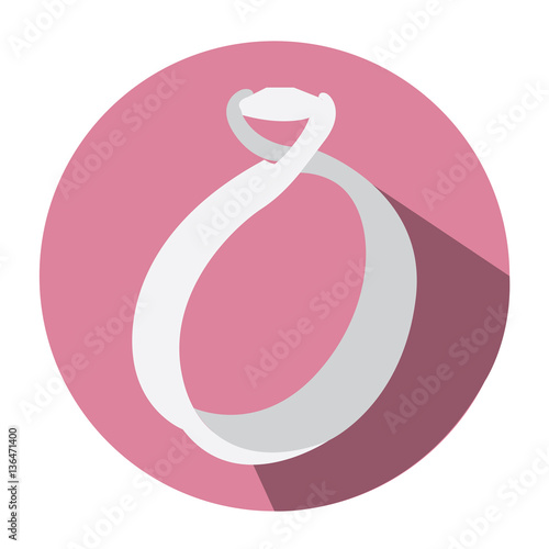 Isolated wedding ring on a tag, Vector illustration